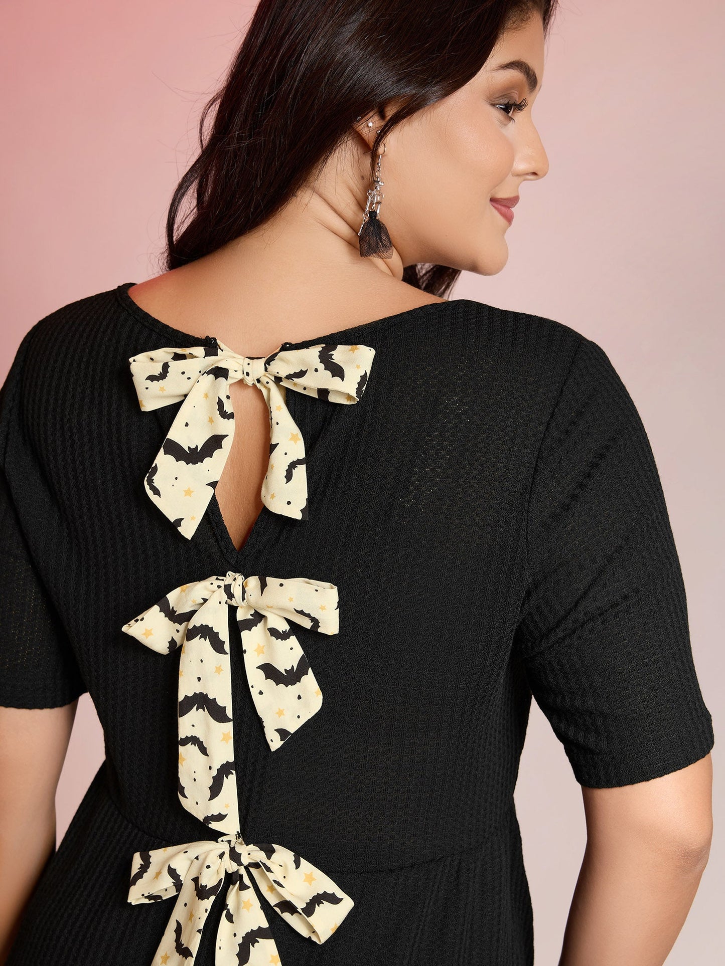 Halloween Back Ties Fit Flared T-Shirt