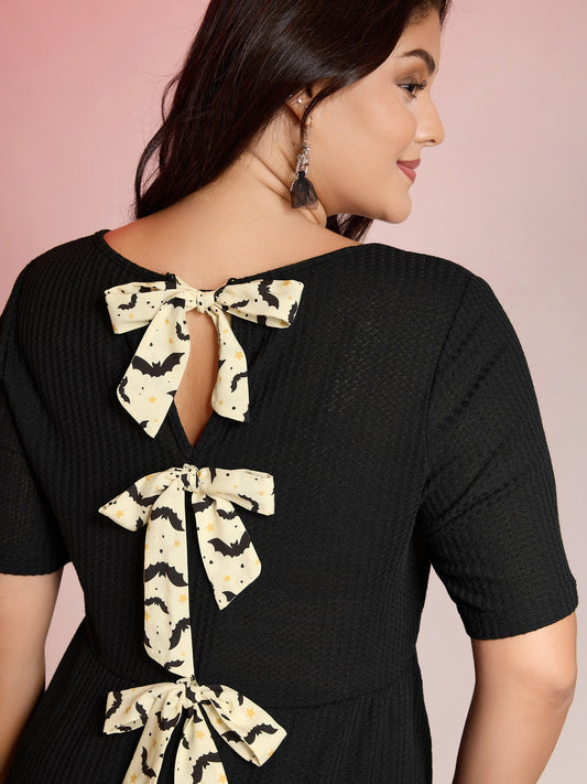 Halloween Back Ties Fit Flared T-Shirt