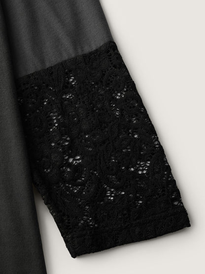 Supersoft Sheer Lace Solid T-Shirt