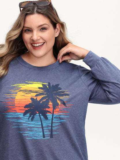 Heather Island Pattern Sweatshirt