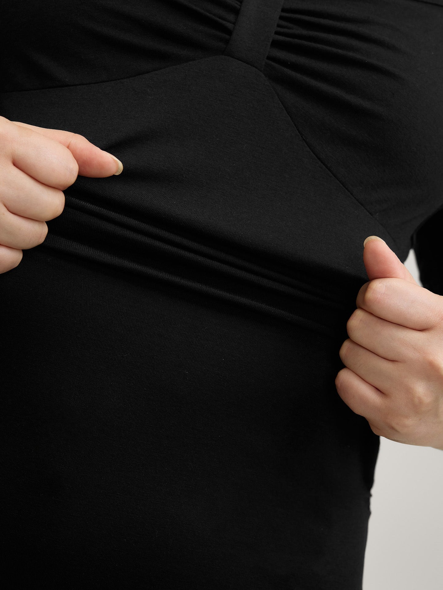 Stretchy Ruched Square Neck T-Shirt