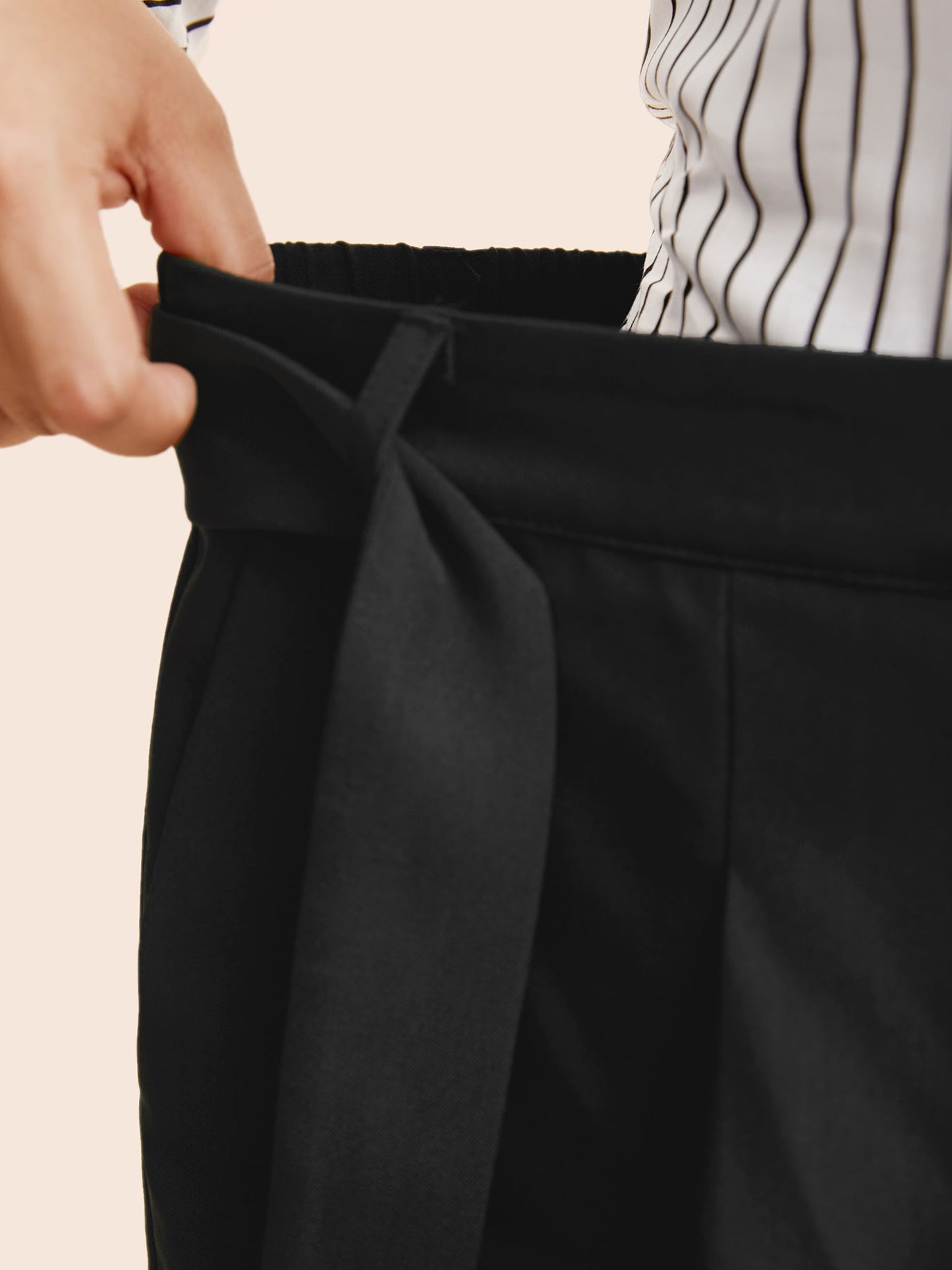 Mid Pleated Rise Belted Pants