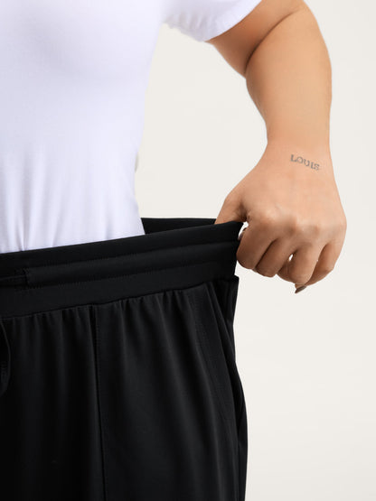 Wide Waistband Drawstring Flared Pants