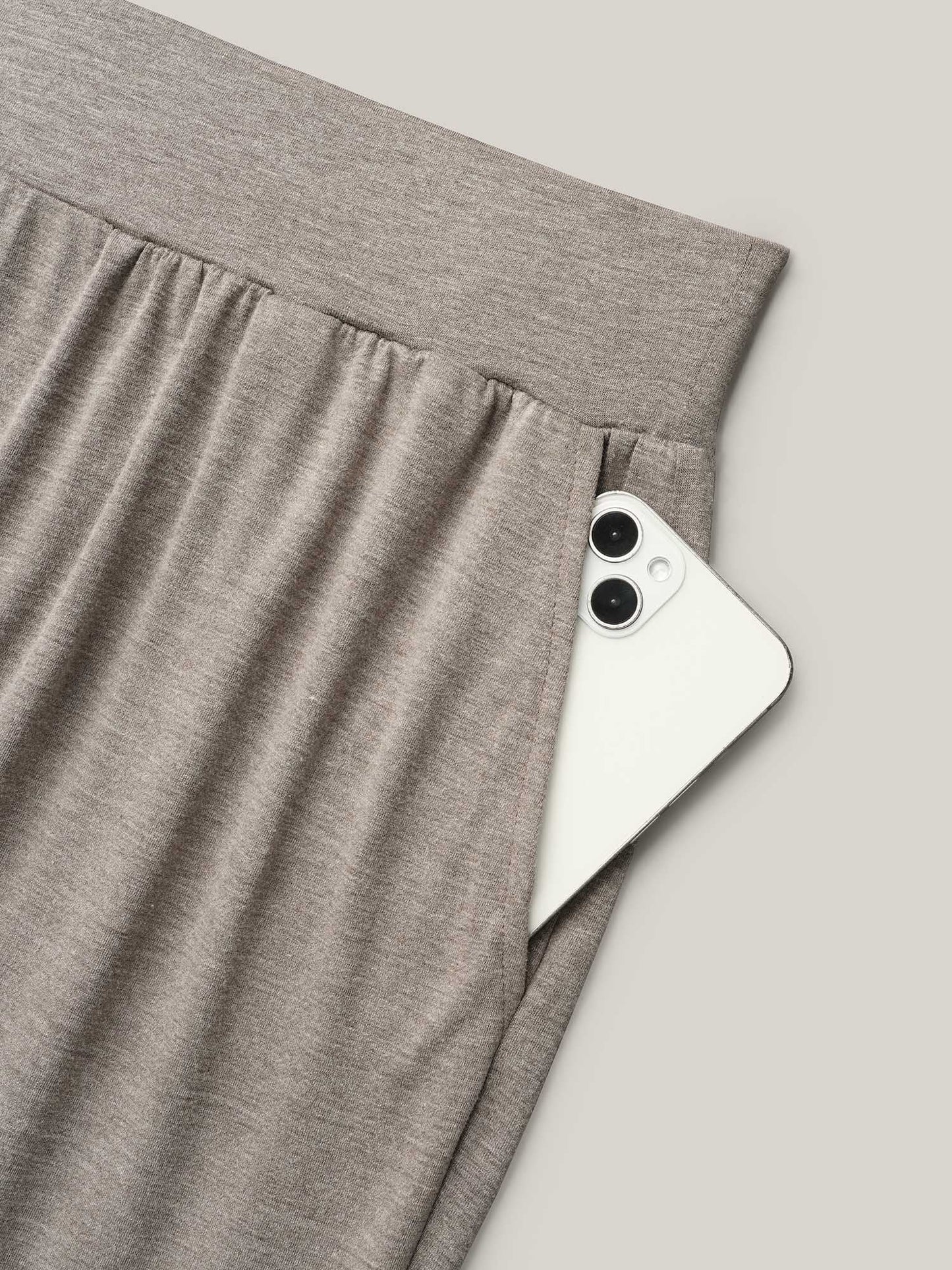 Stretchy Waist Straight-Leg Lounge Bottoms