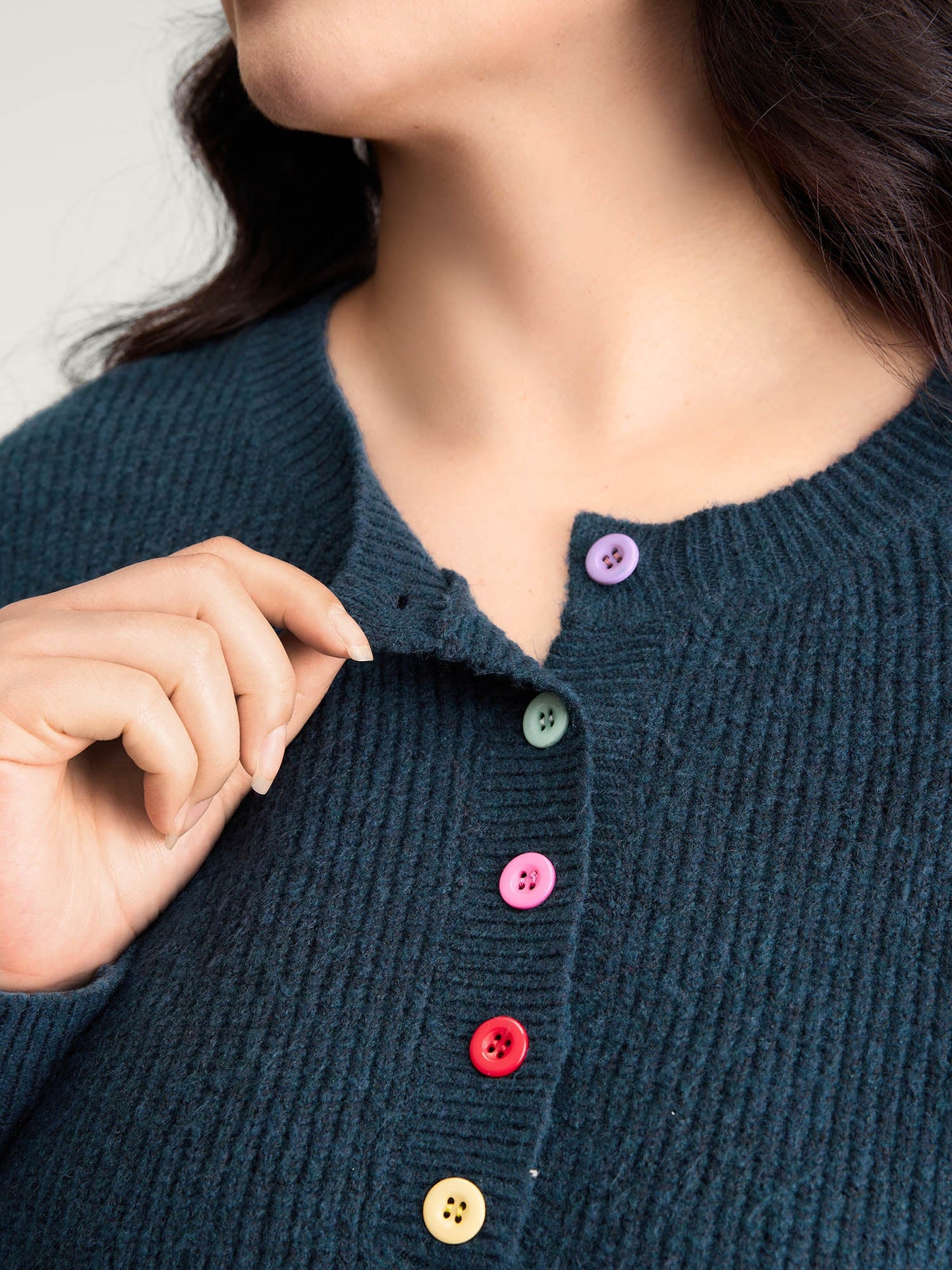 Supersoft Half-Button Placket Textured Solid Pullover