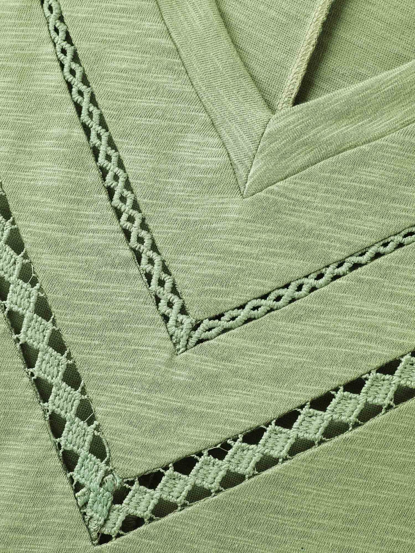 Bamboo Fabric Lace Trim Flowy T-Shirt