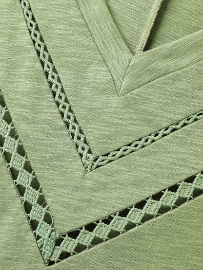 Bamboo Fabric Lace Trim Flowy T-Shirt