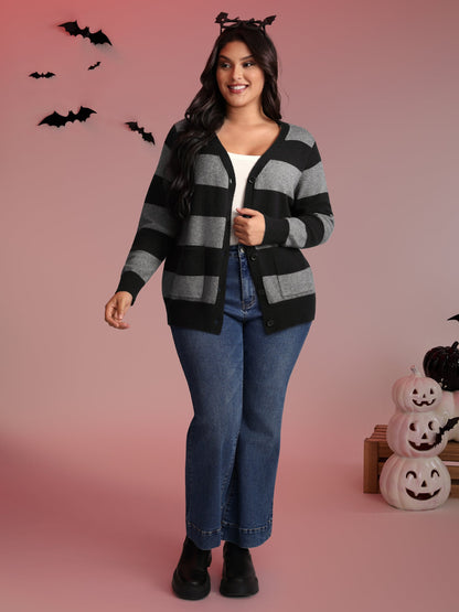 Supersoft Colorblock Button-Down Knit Cardigan