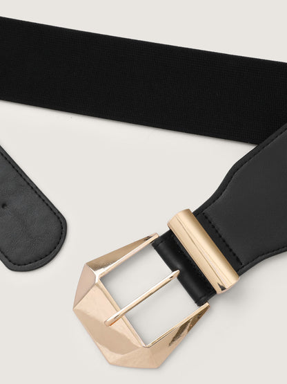 Metal Buckle Elegant Wide Belt