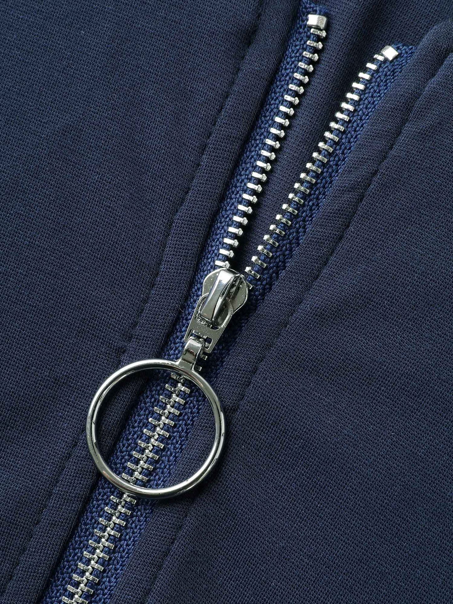 Zipper Front Pockets Collar Jumpsuit