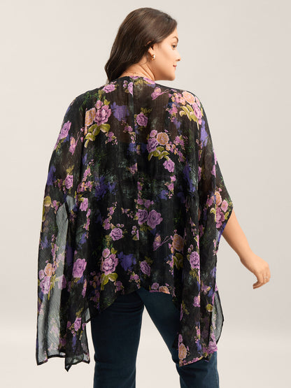 Gold Silver Wire Mesh Drawstring Kimono