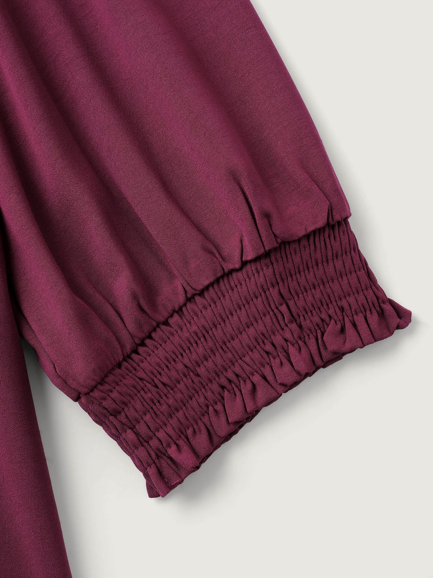 Shirred Cuffs Contrast Metallic Detail Blouse