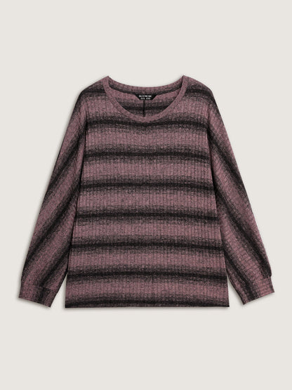 Textured Stripes Relaxed-Fit Sweatshirt