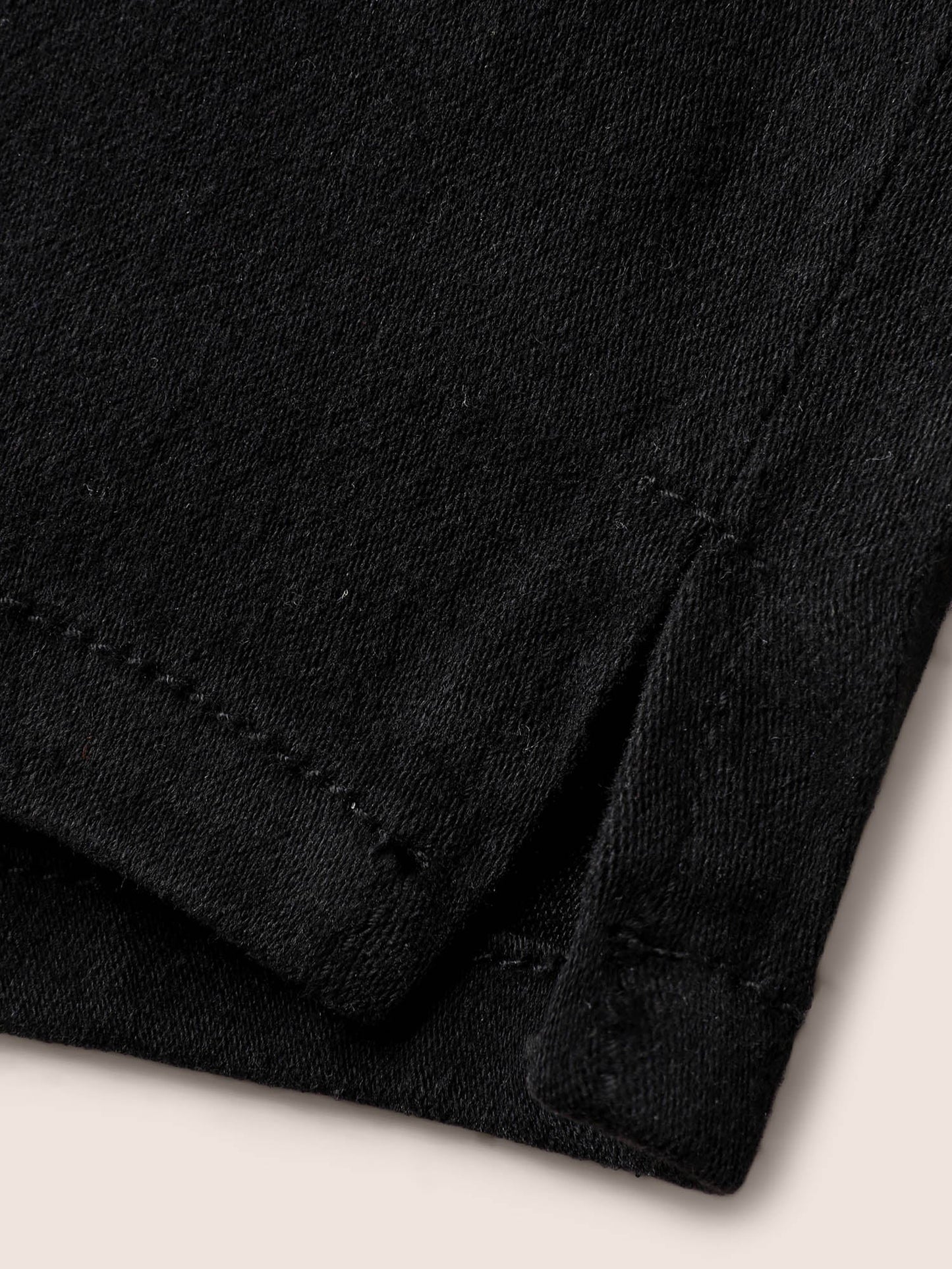 Black Wash Slit Hem Slim Denim Shorts