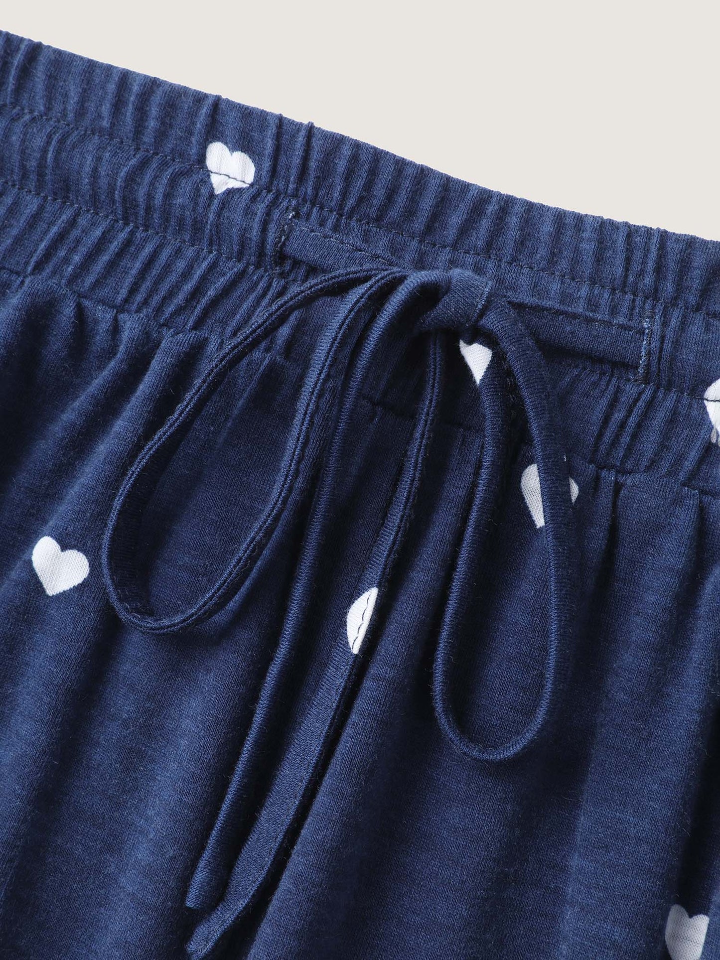 Supersoft Tiny Hearts Print Waist Drawstring Lounge Bottoms