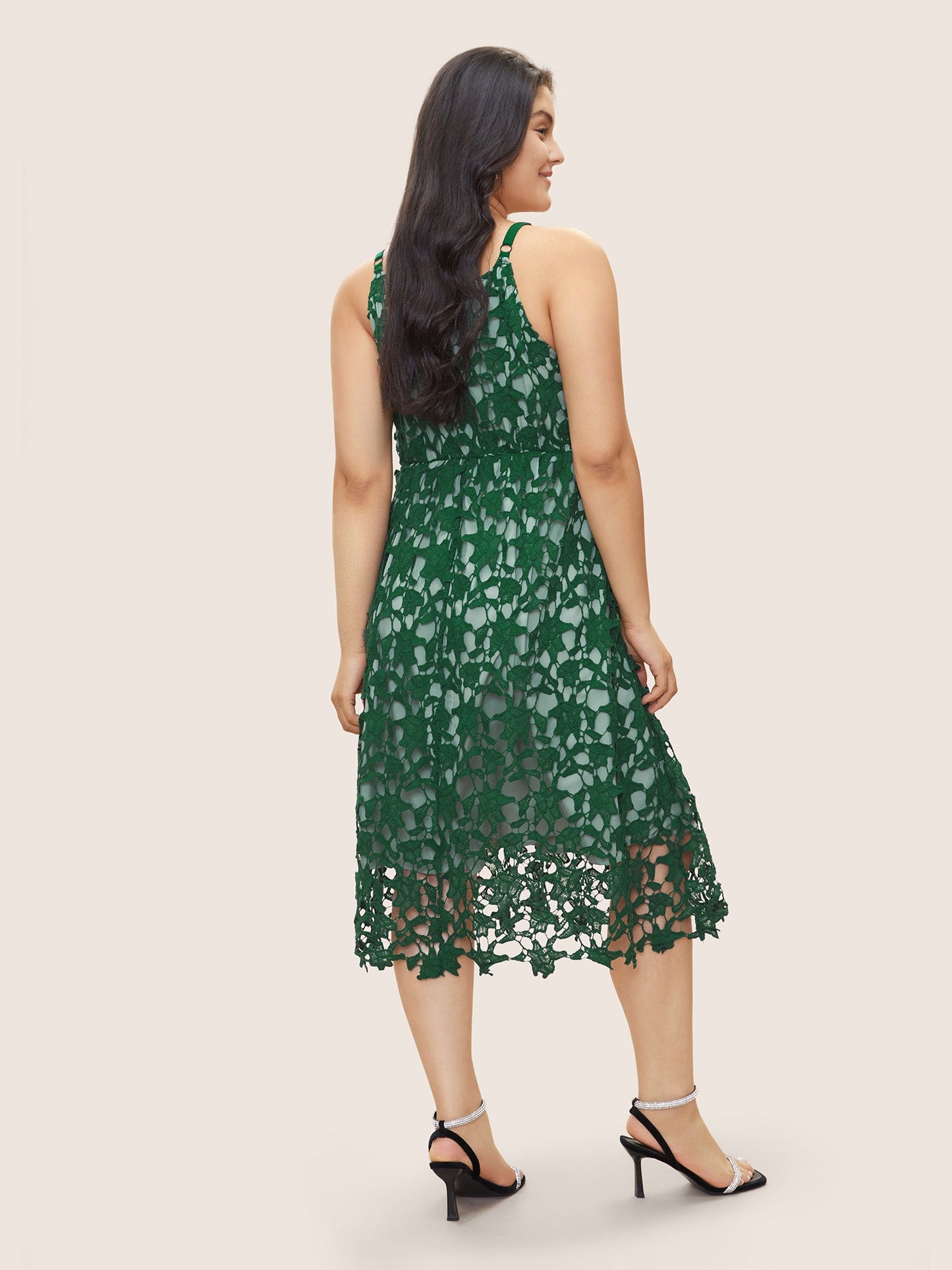 Geometric Patchwork Cut Out Adjustable Straps Dress