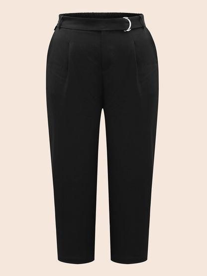 Mid Pleated Rise Belted Pants