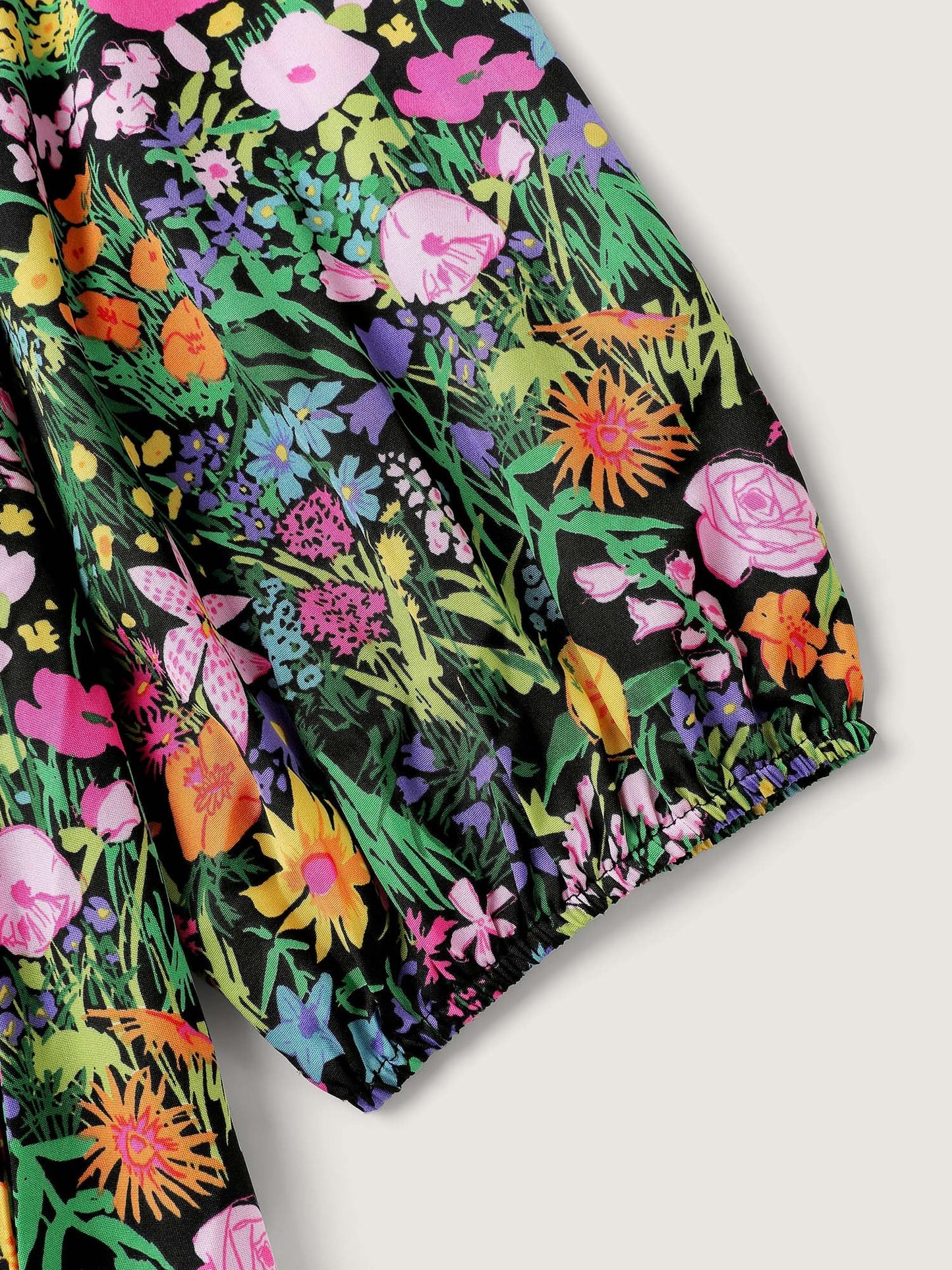 Floral Print Pockets Flowy Maxi Dress