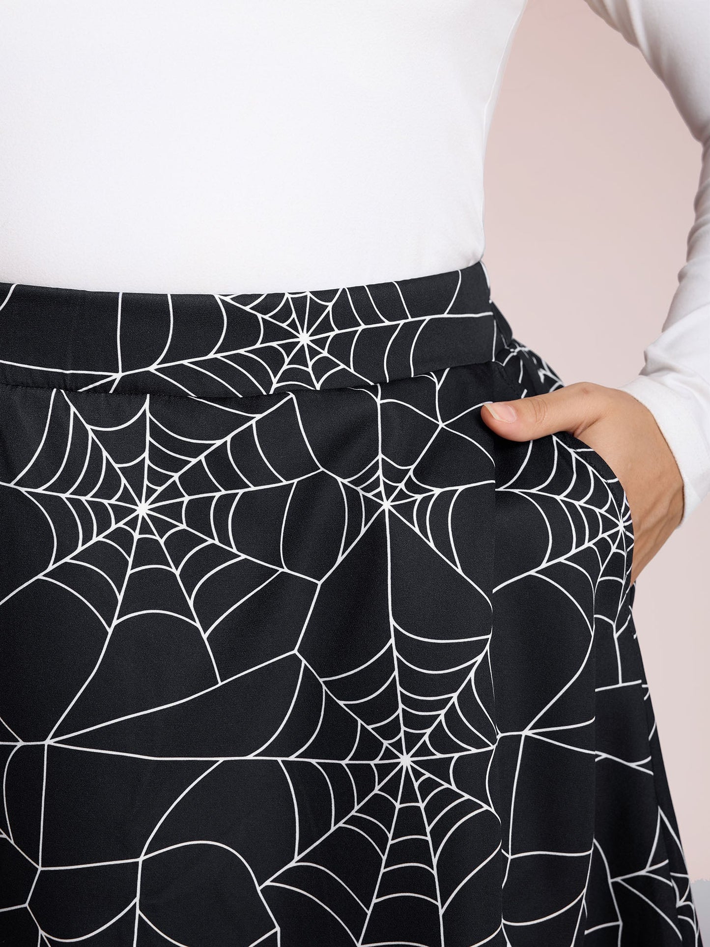 Spiderweb Halloween Print Mini Skirt