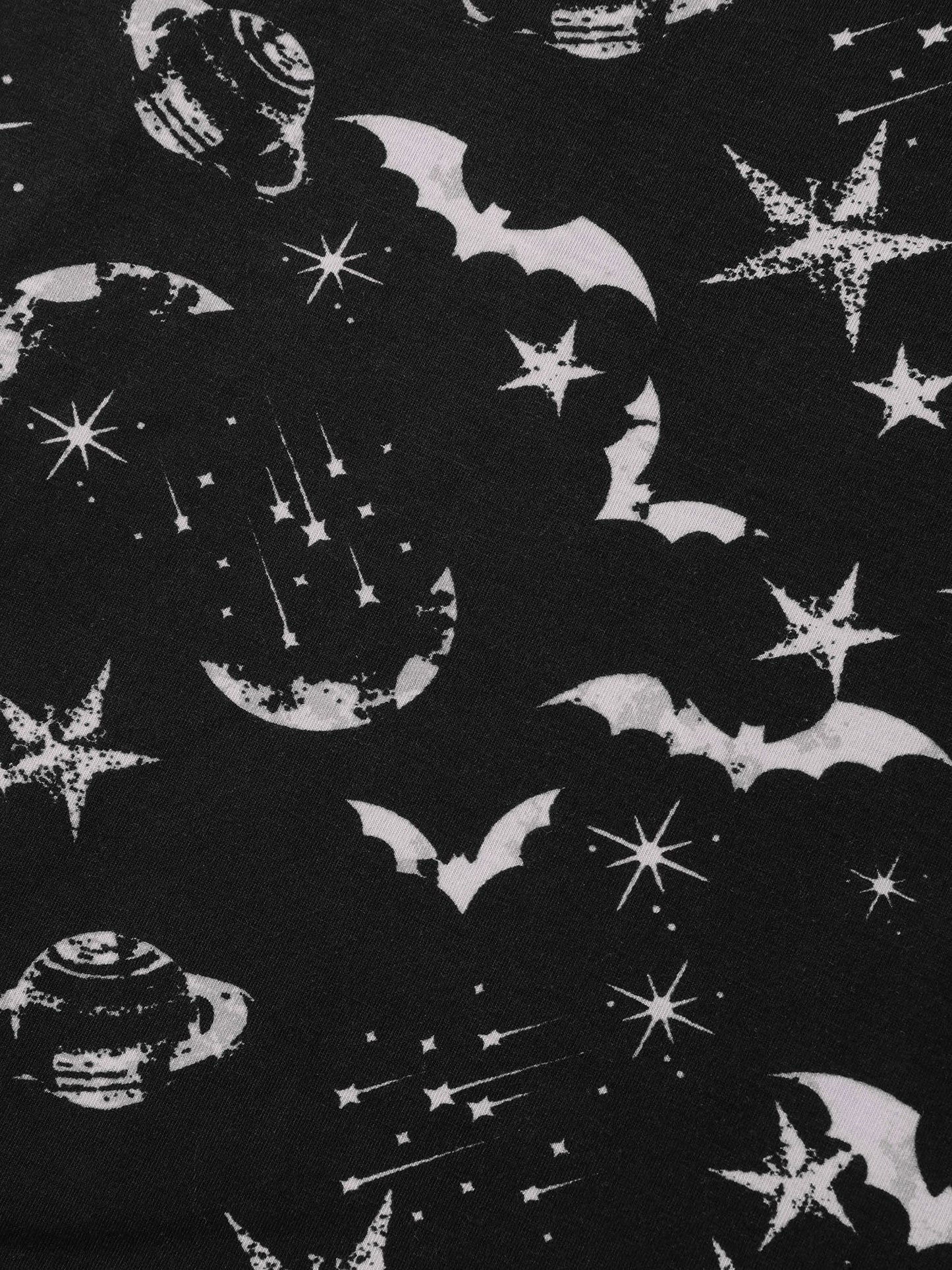 Celestial Halloween Print Sheer Pockets Maxi Dress