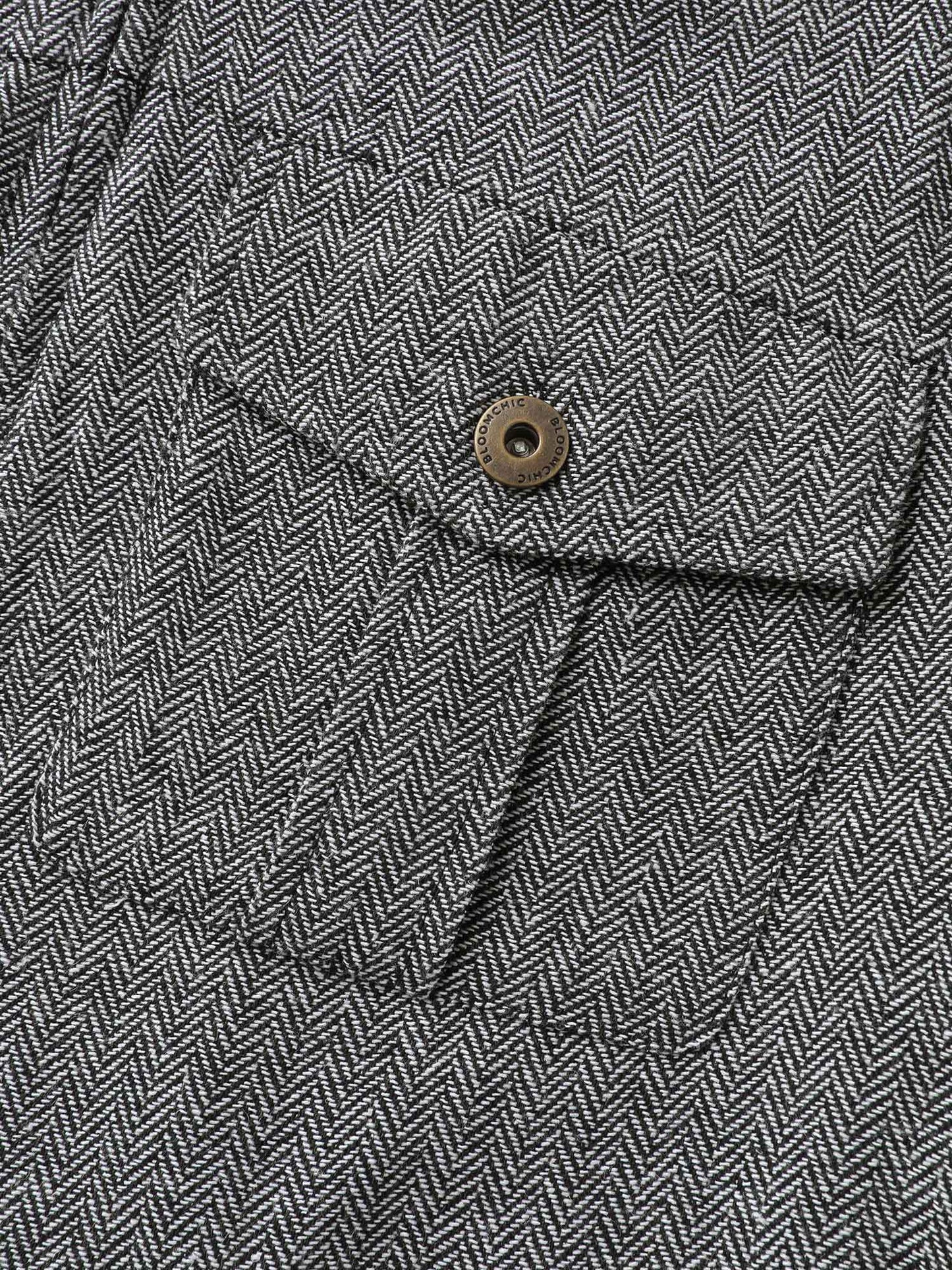 Ribbed Texture Chest Flaps Zipper Jacket