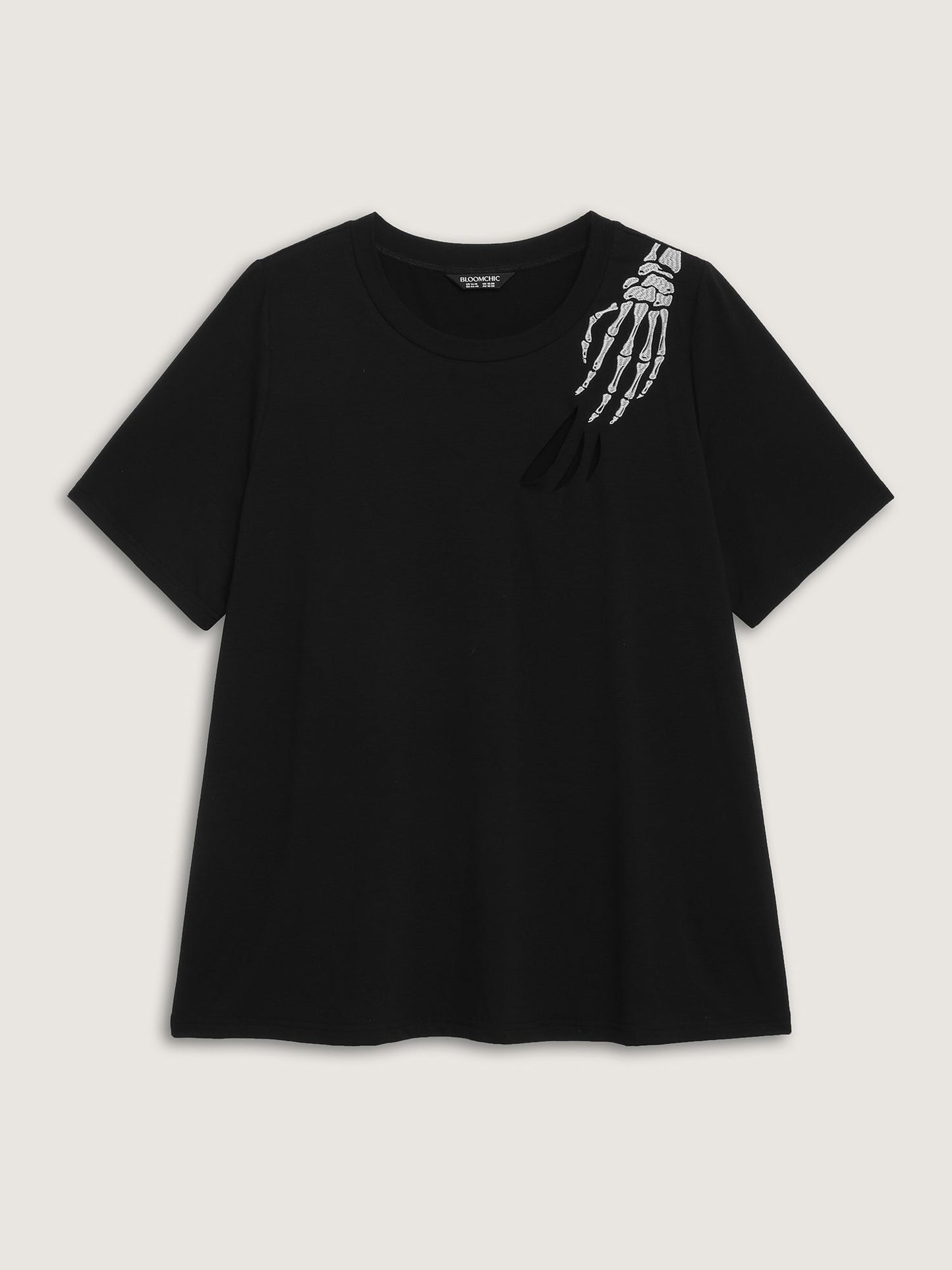 Haunted Skeleton Hand Embroidery T-Shirt