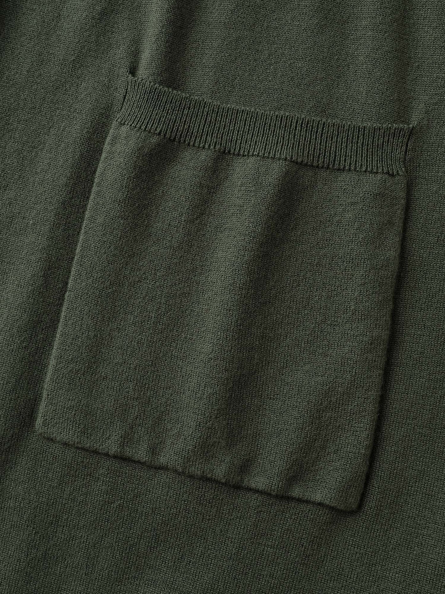 Hooded Drawstring Waist Pockets Knit Cardigan
