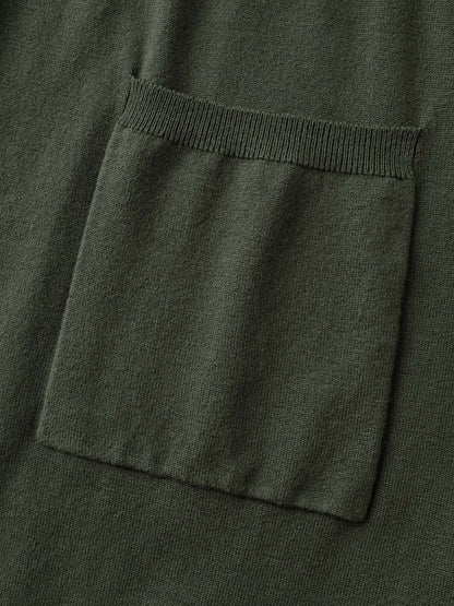 Hooded Drawstring Waist Pockets Knit Cardigan