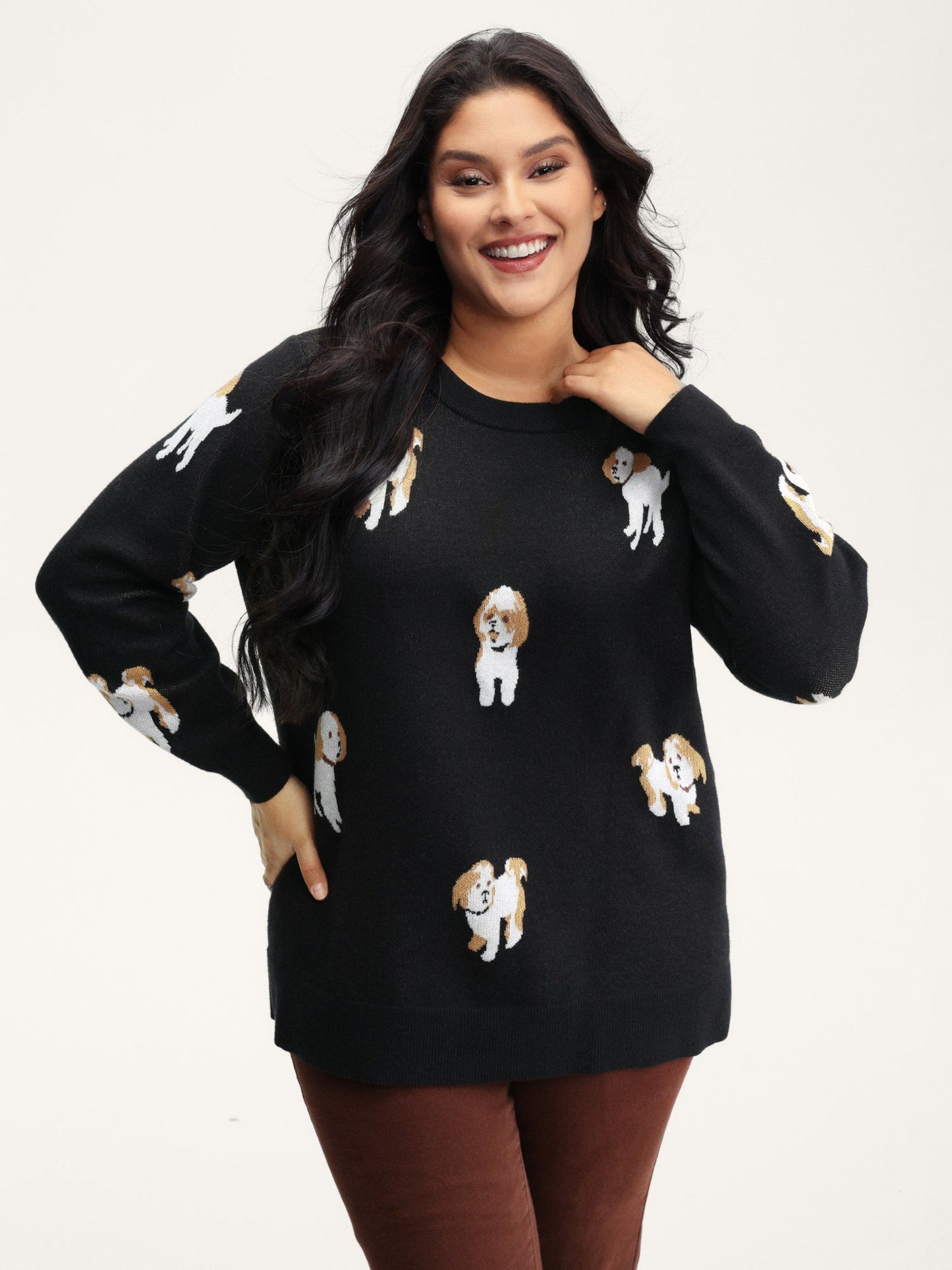 Puppies Everywhere Round Neck Pullover