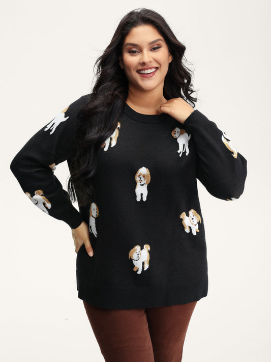 Puppies Everywhere Round Neck Pullover