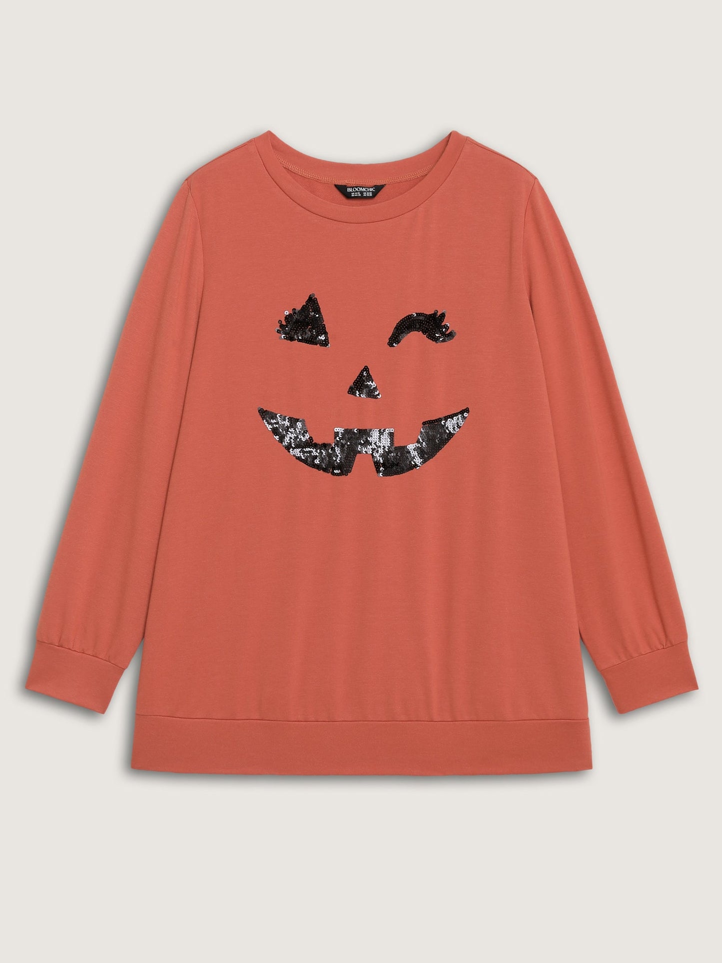 Supersoft Pumpkin Spice Sequin Embroidery Sweatshirt