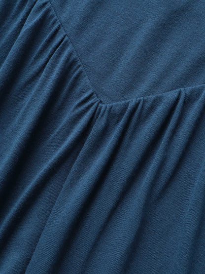 Plain Round Neck Tiered Ruffles Tank Top