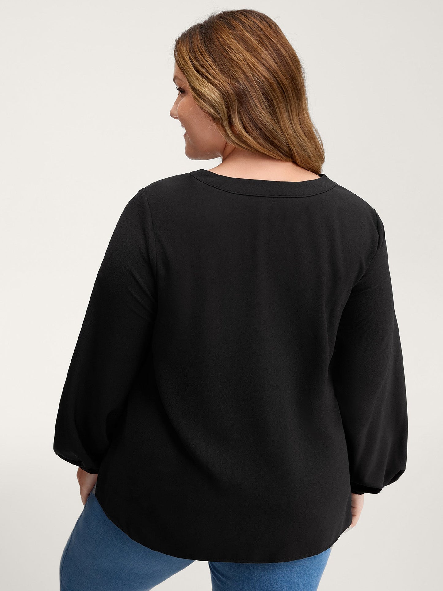 Floral Color Contrast Embroidery Blouse