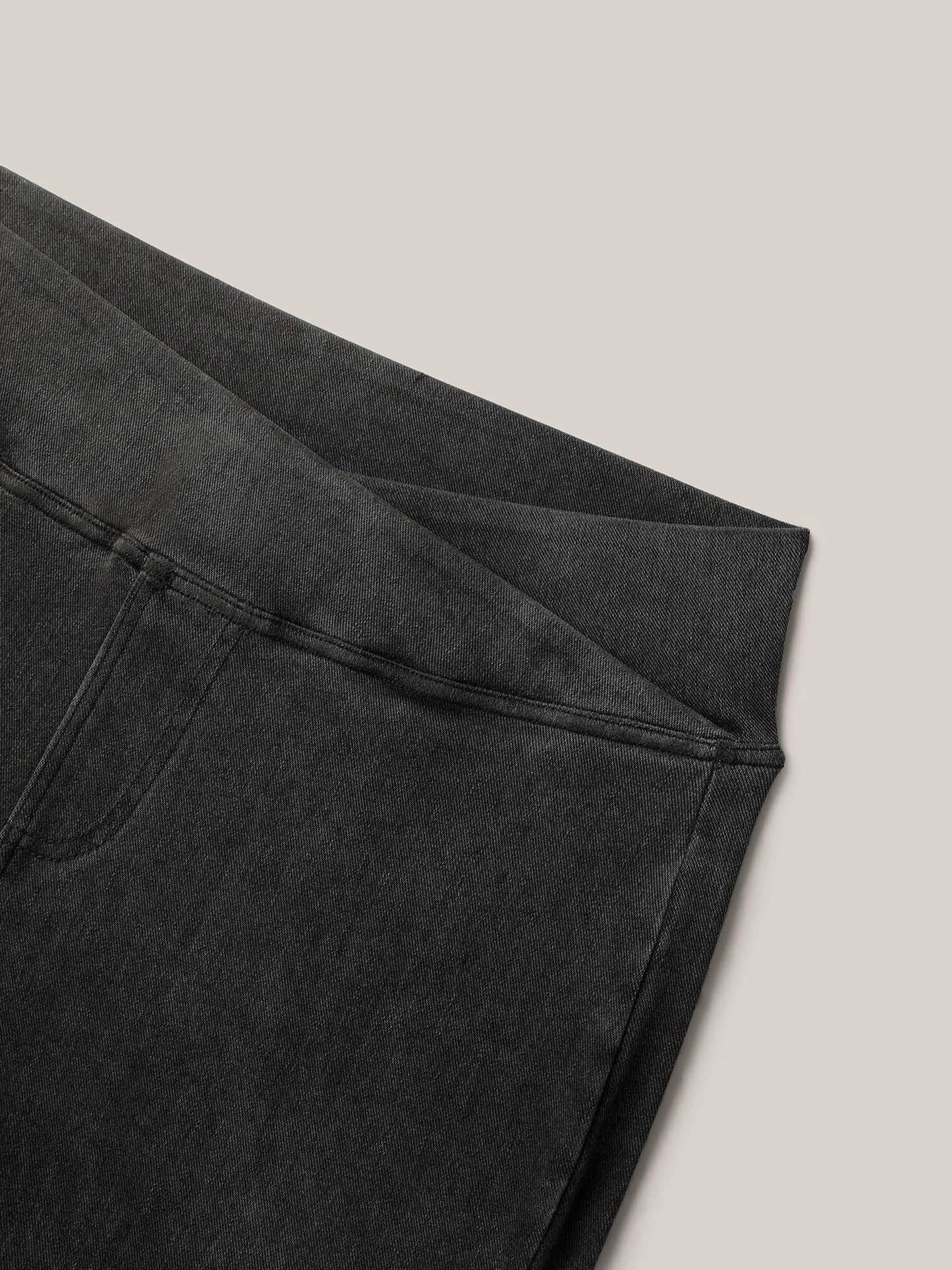 Overlap Waist Stretchy Knit Bootcut Jeans