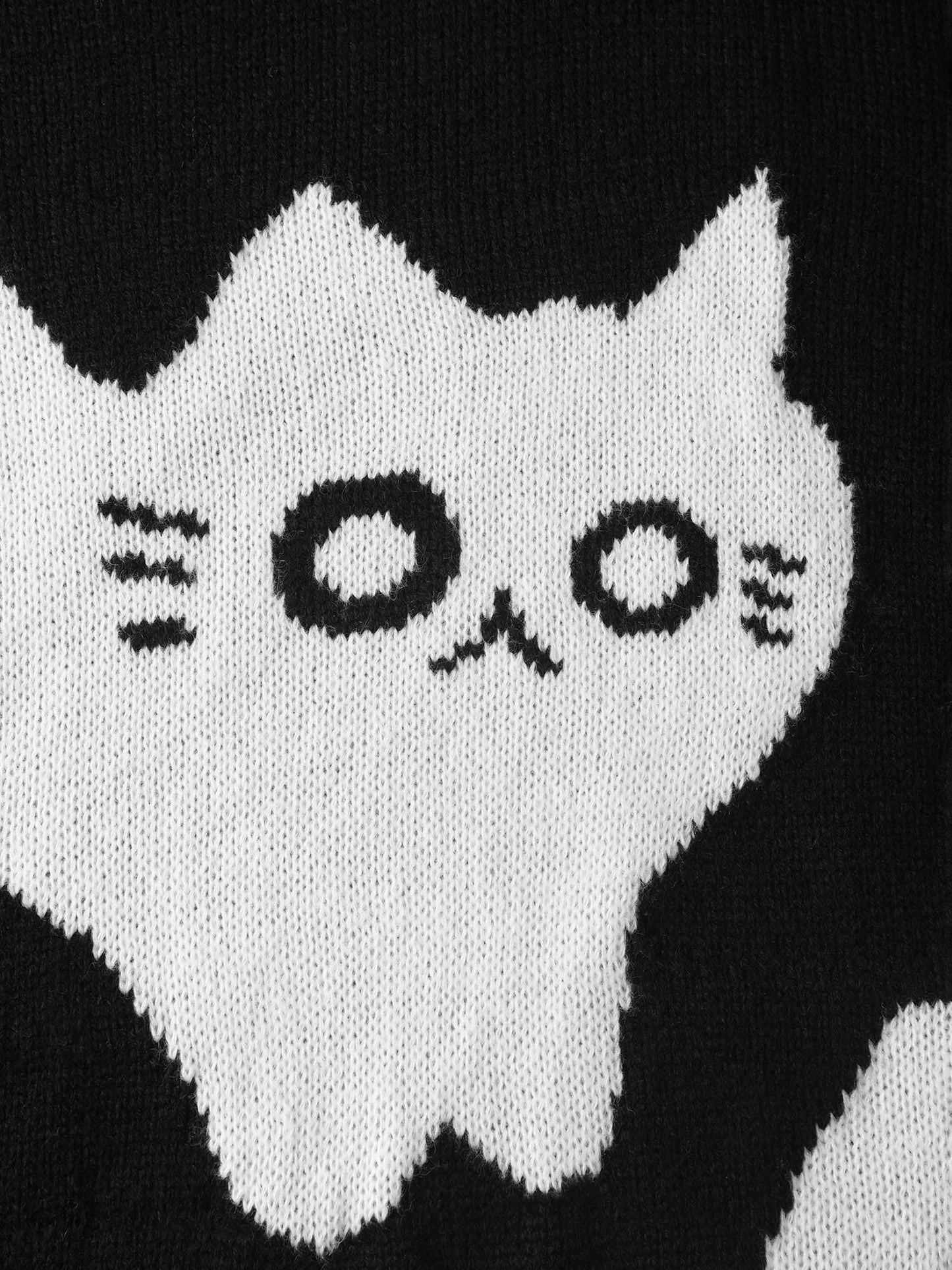 Monochrome Cats Crewneck Pullover
