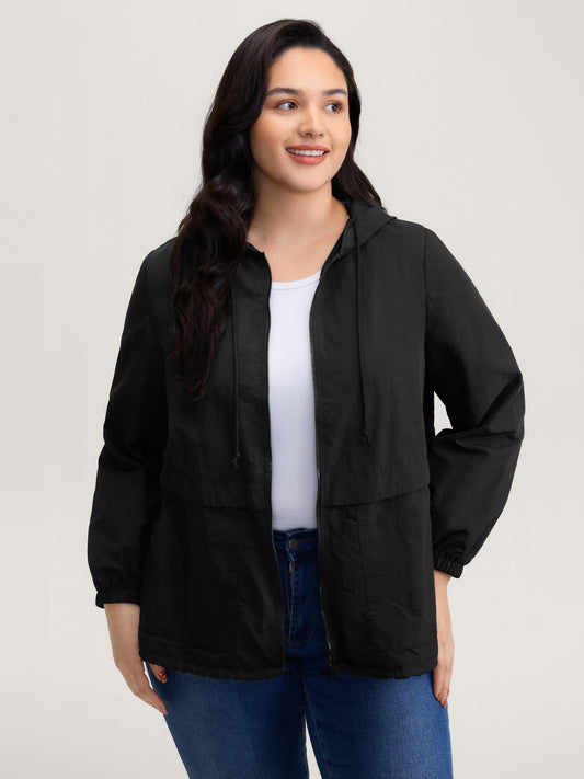 Water-Resistant Hooded Lined Zipper Jacket