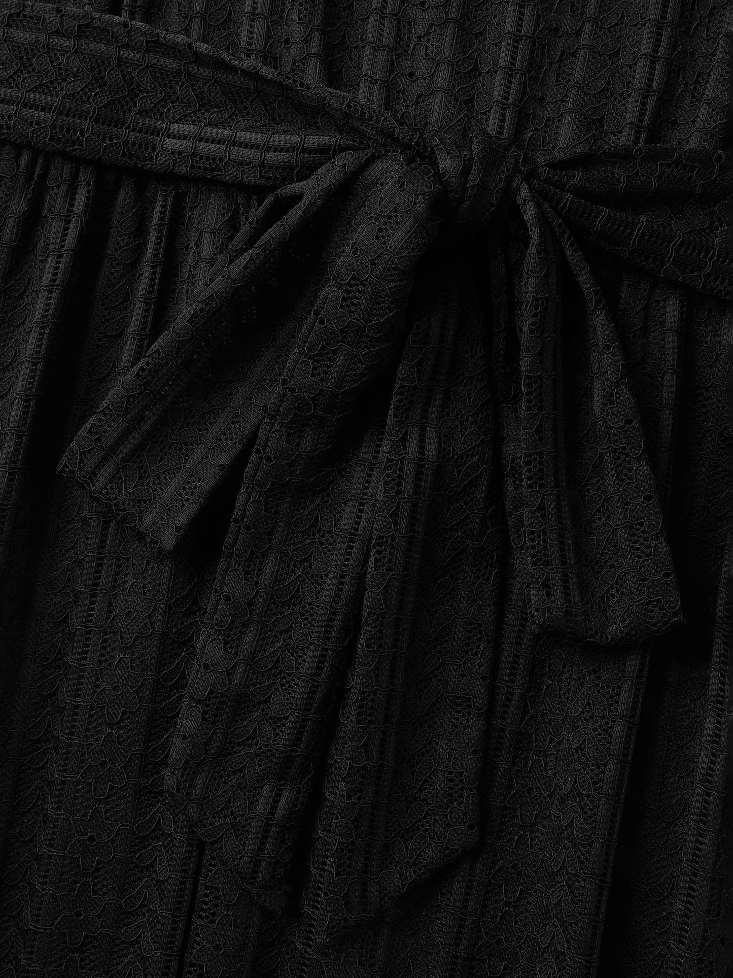 Lace Trim Sheer Stretchy Waist Midi Dress