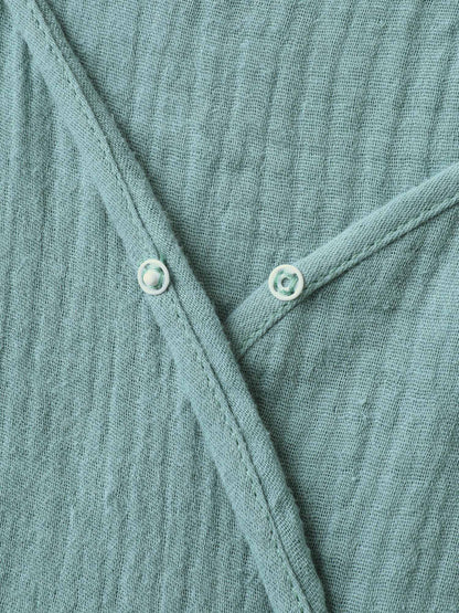 Cotton Textured Cinched-Waist A-Line Midi Dress