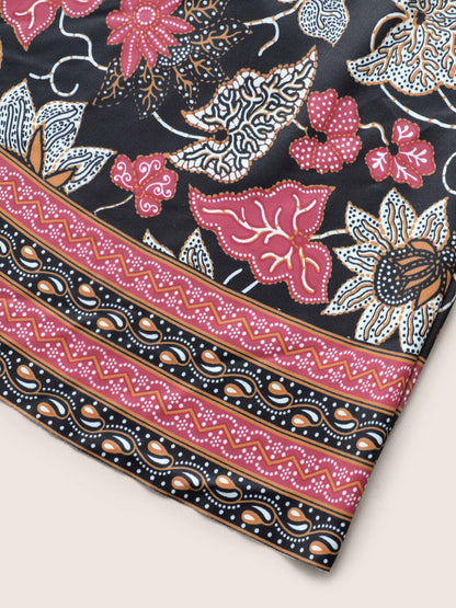 Bandana Print Overlap Collar Swim Dress