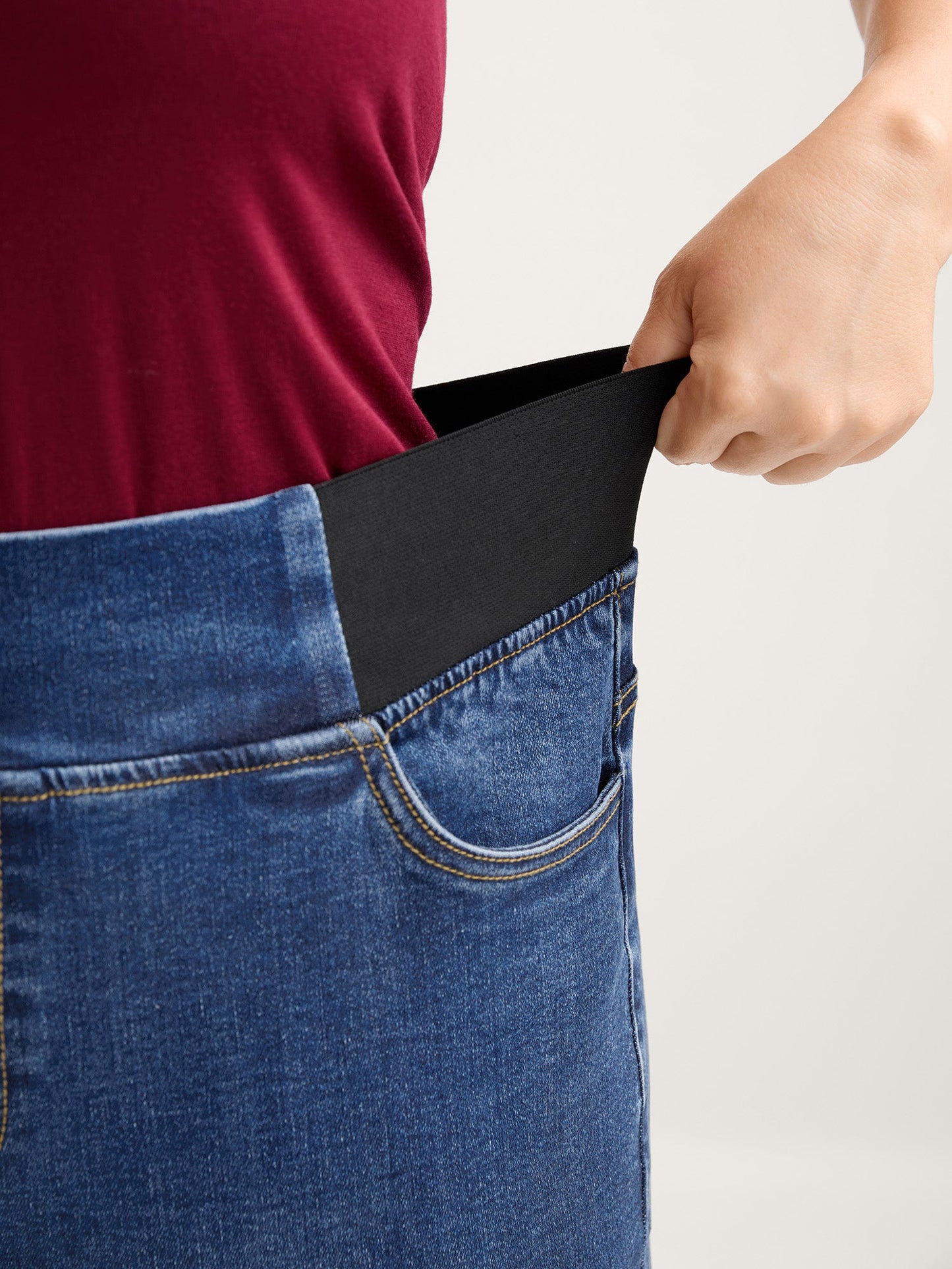 Tapered Stretchy Waist Bootcut Jeans
