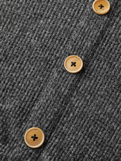 Supersoft Heather Stretchy Button Detail Knit Top