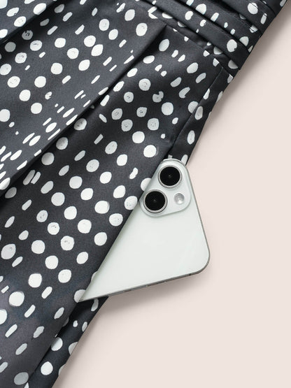 Polka Dot Ombre Pleated Pocket Tank Dress