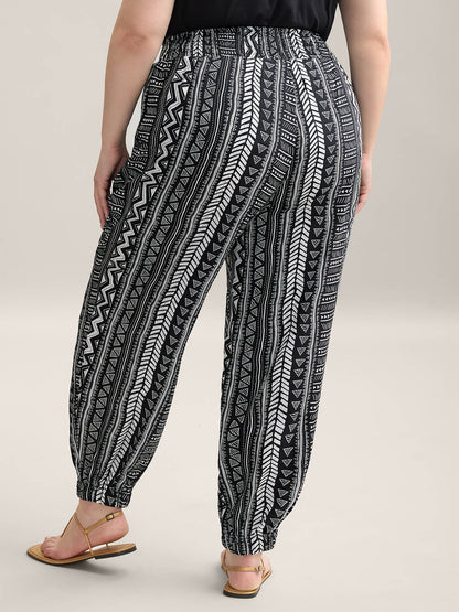 Boho Stripes Tassels Jogger Pants