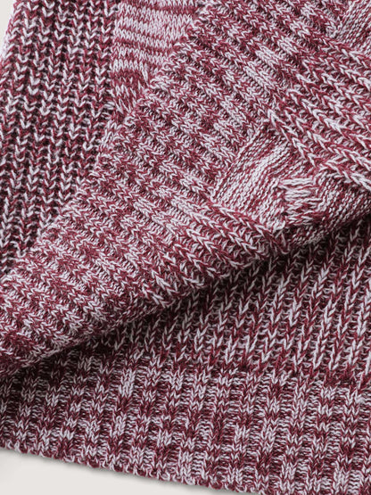 Cable Stitch Heather Hooded Knit Cardigan