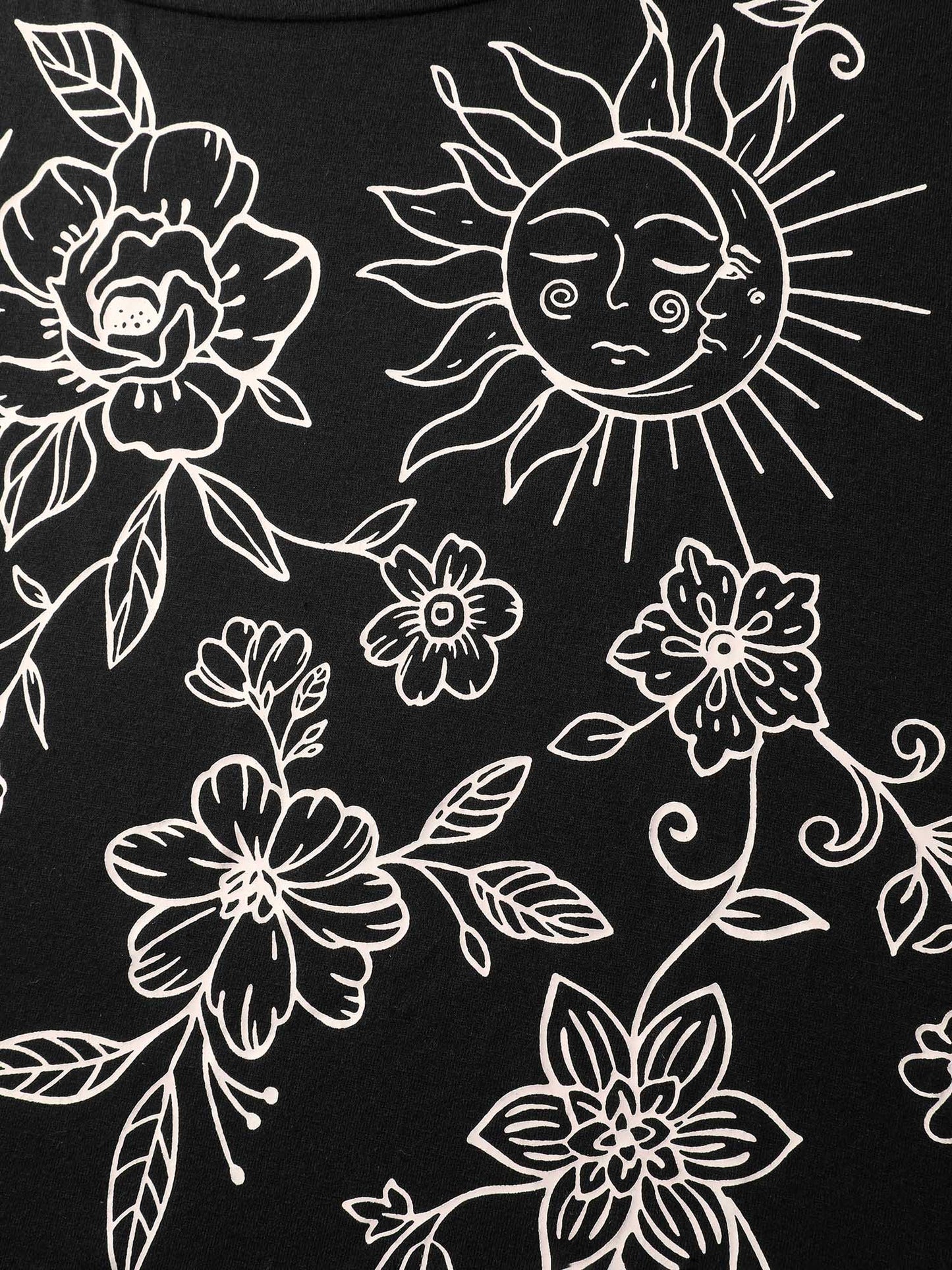 Floral Print Stretchy Round Neck T-Shirt