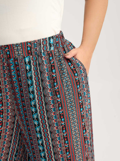 Boho Stripes Stretchy Waist Pants