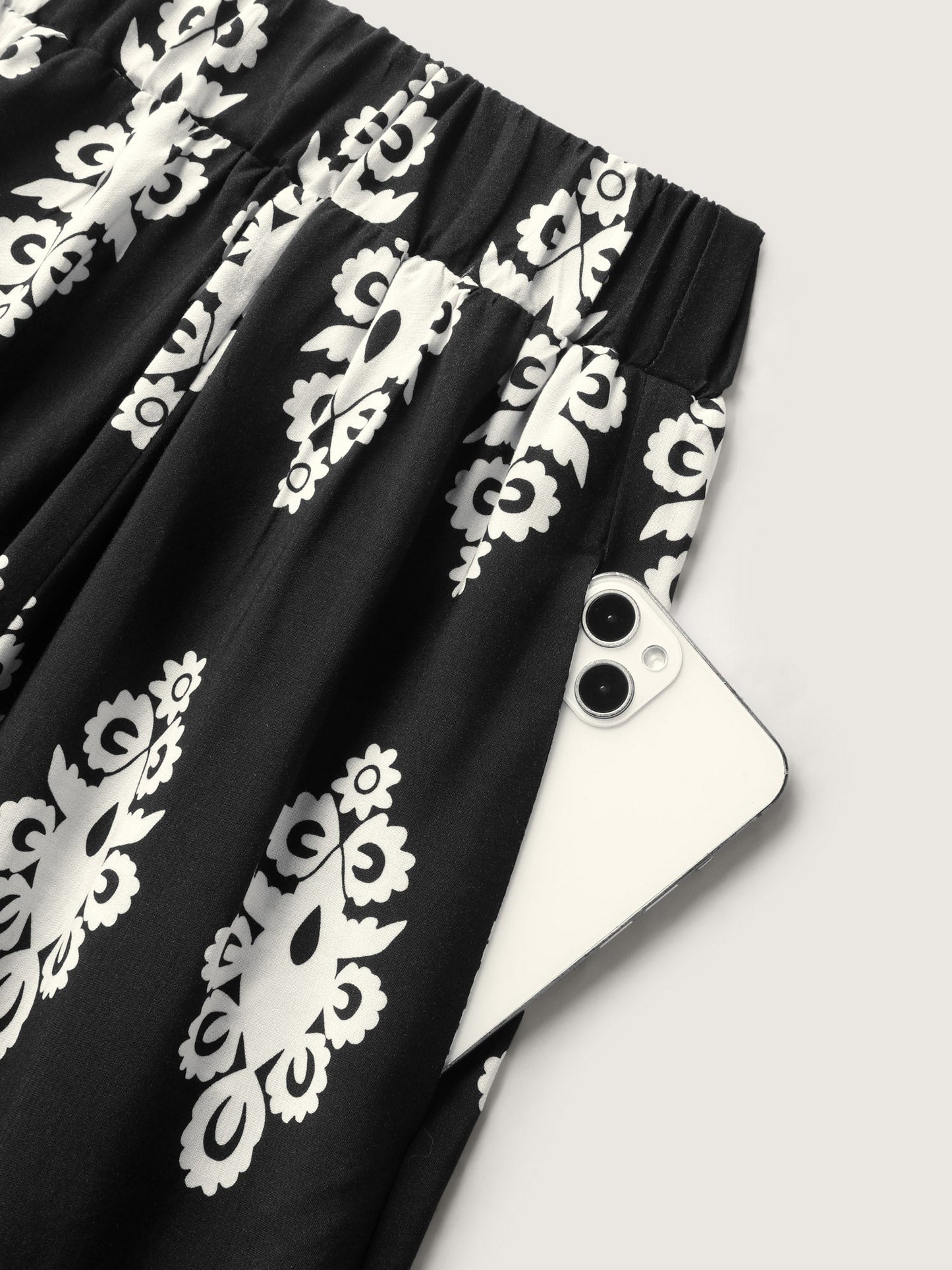 Boho Print A-Line Midi Skirt