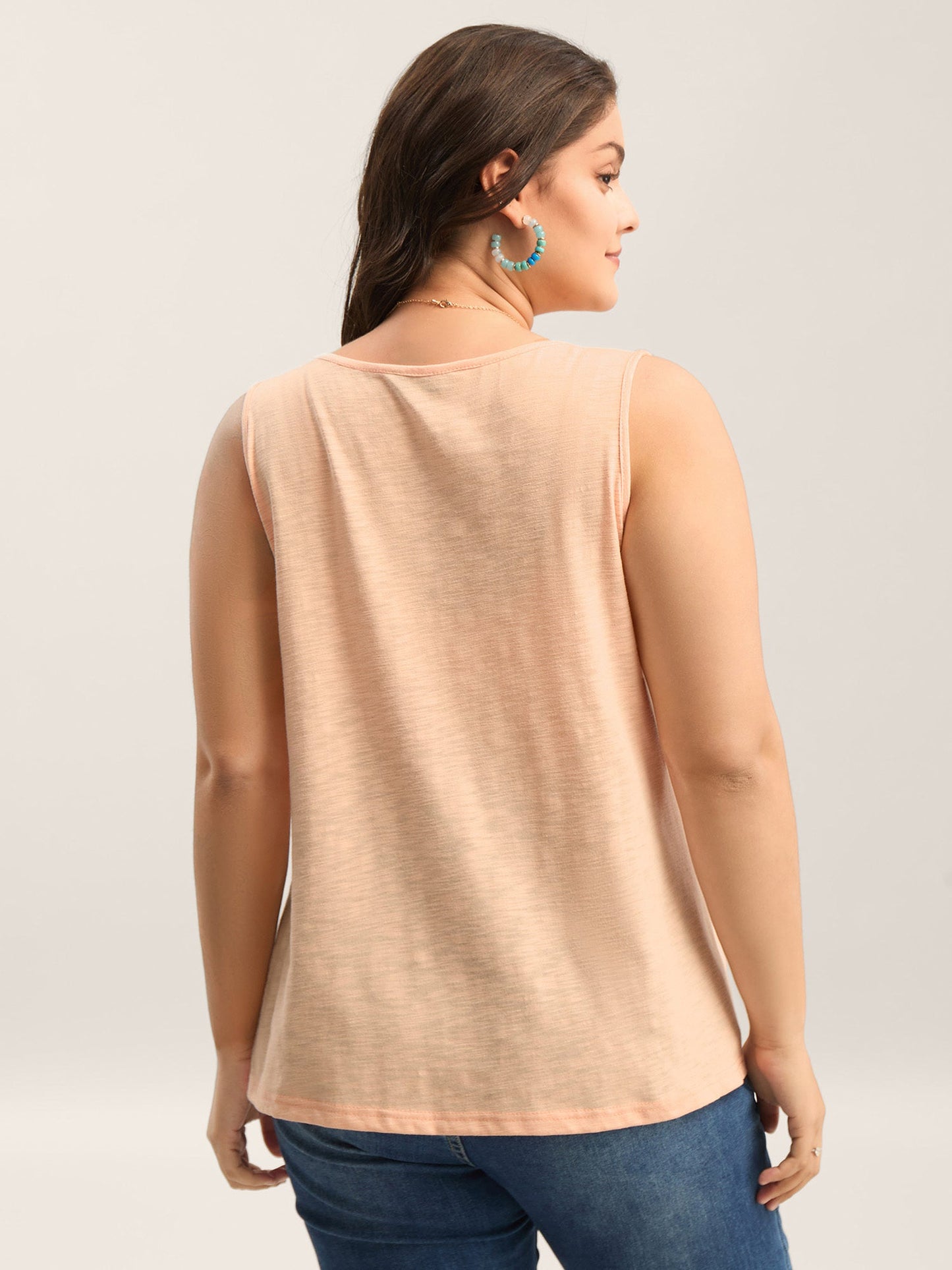 Seashells Sequin Plain Tank Top