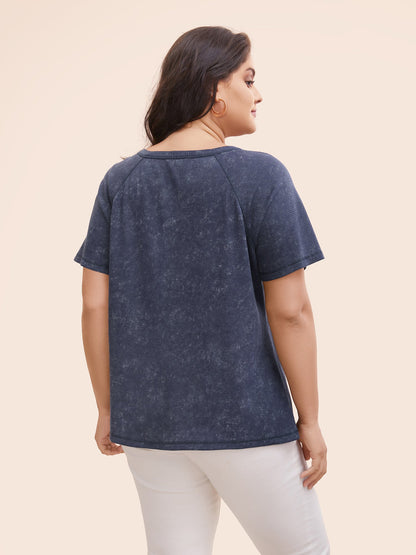 Waffle Weathering Front Placket T-shirt
