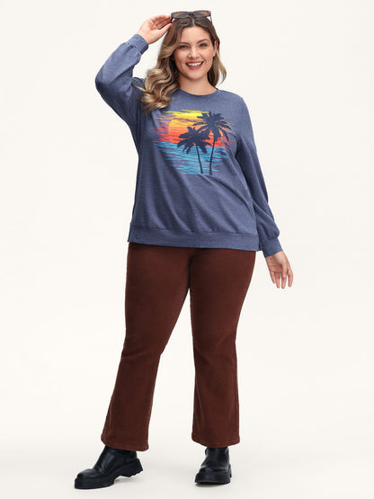 Heather Island Pattern Sweatshirt